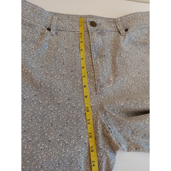 Ann Taylor Loft Curvy Skinny Ankle Size 31/12 Gray Tiny Floral Print Jeans - Picture 7 of 12
